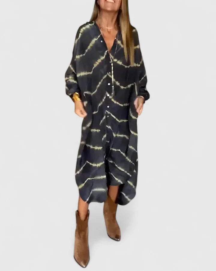 Amelie™ | Vestido maxi bohemio elegante con rayas